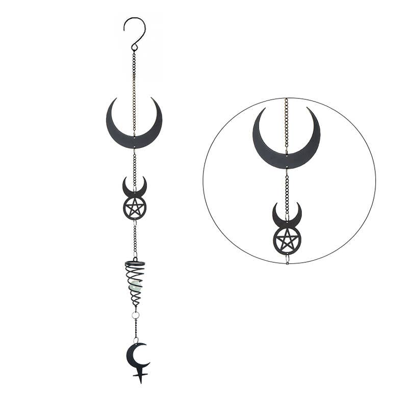 Lilith Moon Metal Hanging Indoor Outdoor Decoration Wind Chime Sun Catcher - Gothic & Alternative Gift - Haunted