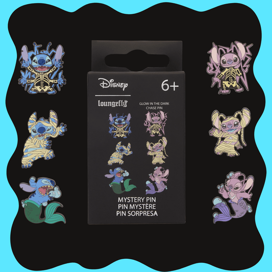 Lilo & Stitch and Angel Halloween Mystery Enamel Pin - Each Accessories - Gothic & Alternative Gift - Haunted