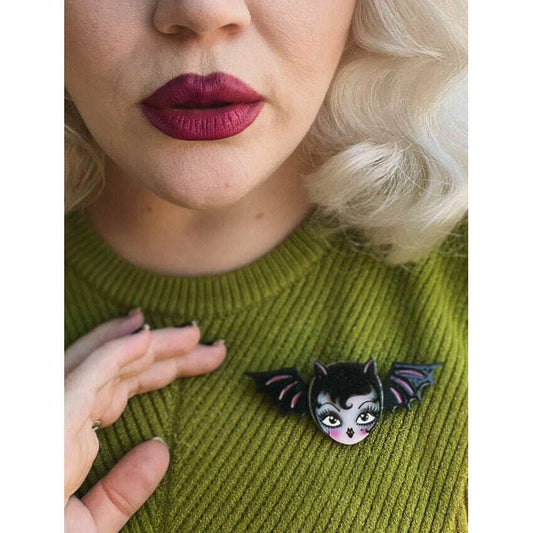 Lily the Vamp Brooch by Miss Fluff x Lipstick & Chrome Accessories - Gothic & Alternative Gift - Haunted