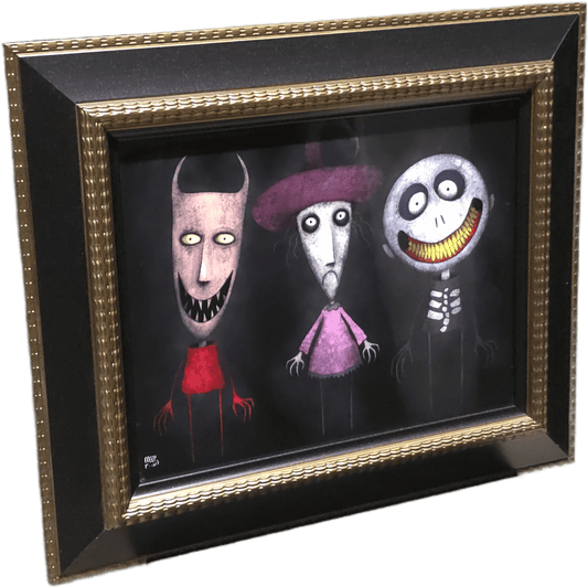 Lock, Shock and Barrel 11" x 14" Framed Print Original Artwork - Gothic & Alternative Gift - Haunted