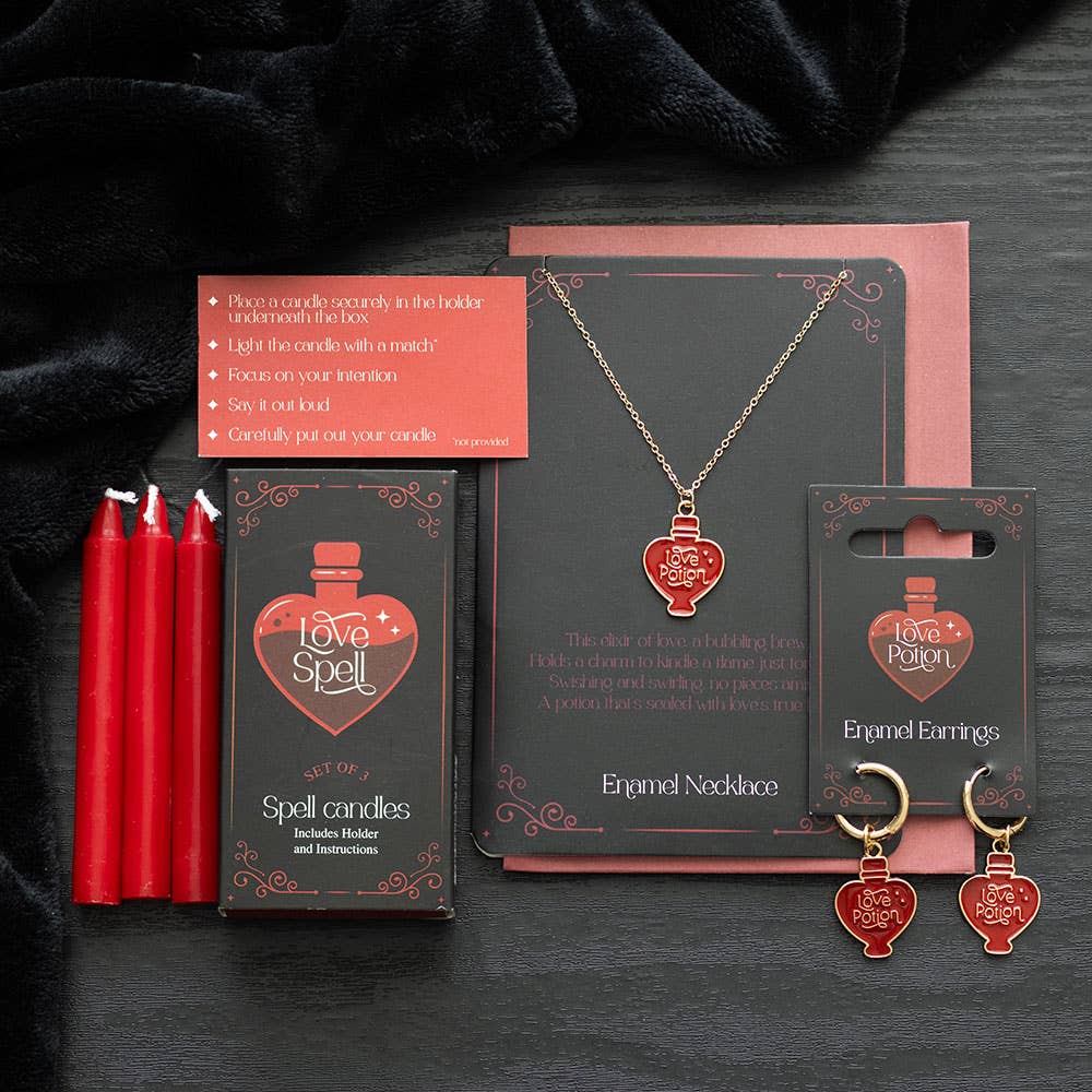 Love Spell Candles with Candle Holder Box Candles - Gothic & Alternative Gift - Haunted
