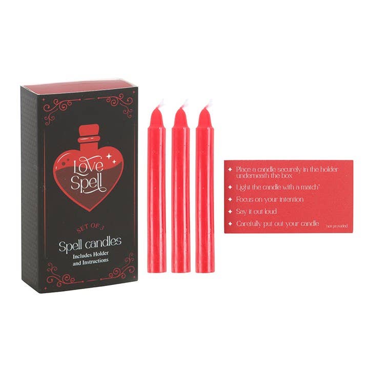 Love Spell Candles with Candle Holder Box Candles - Gothic & Alternative Gift - Haunted