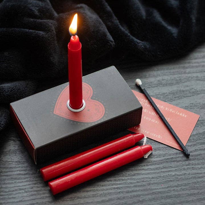 Love Spell Candles with Candle Holder Box Candles - Gothic & Alternative Gift - Haunted