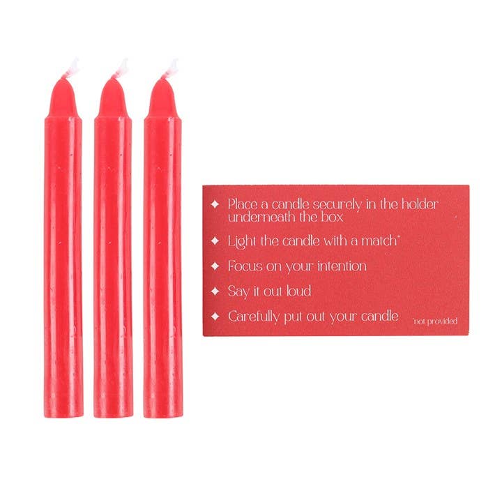 Love Spell Candles with Candle Holder Box Candles - Gothic & Alternative Gift - Haunted