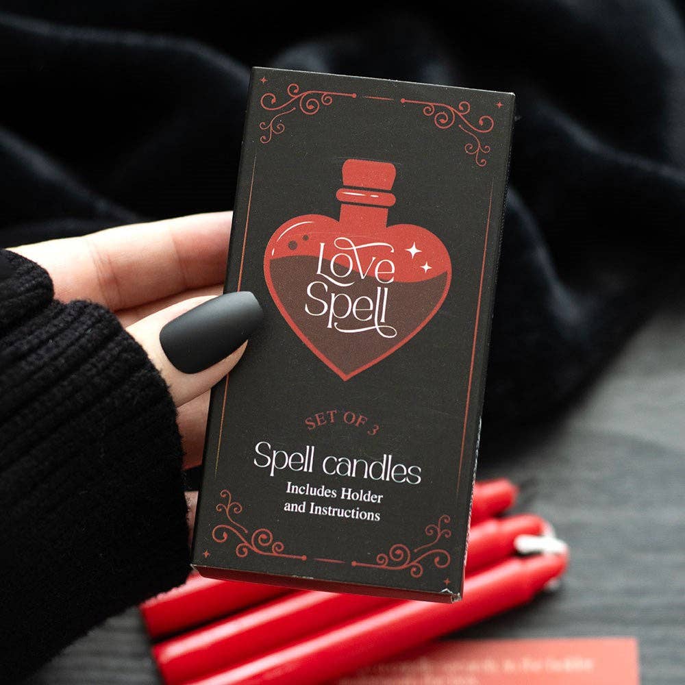 Love Spell Candles with Candle Holder Box Candles - Gothic & Alternative Gift - Haunted