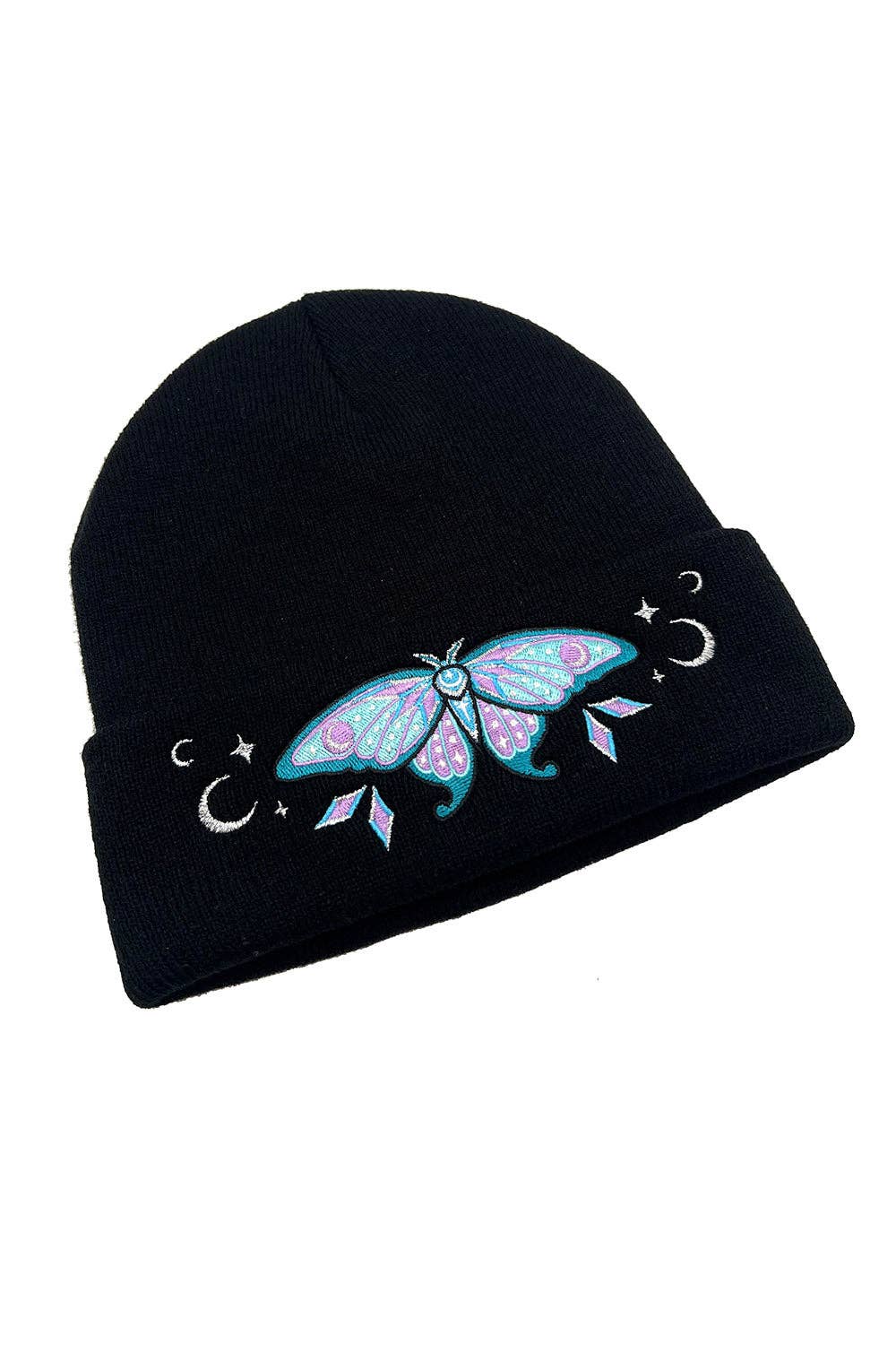 Luna Moth Beanie Embroidered Clothing Accessories - Gothic & Alternative Gift - Haunted