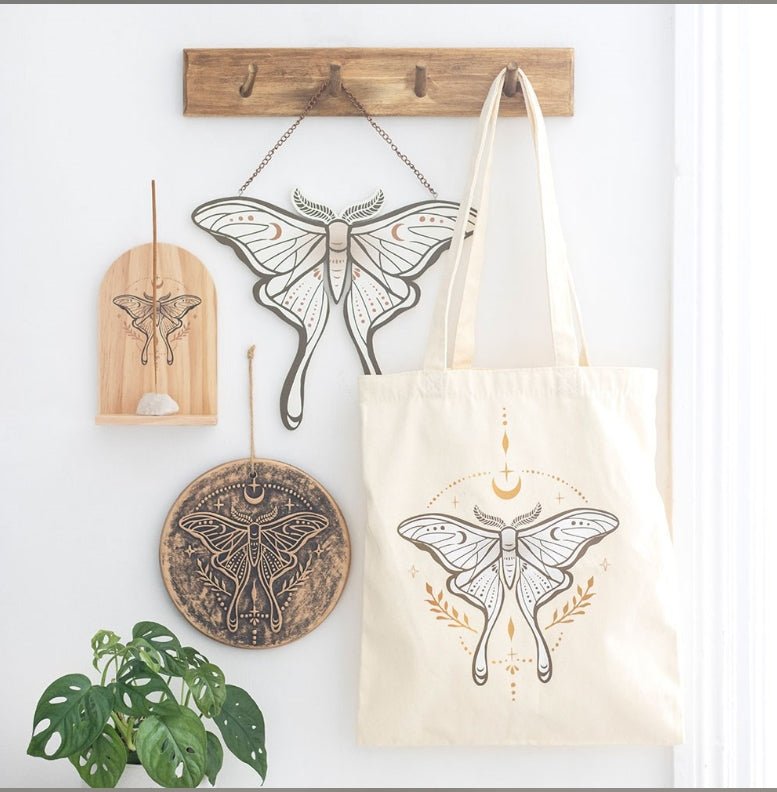 Luna Moth Hanging Sign Wall Art Home Decor - Gothic & Alternative Gift - Haunted