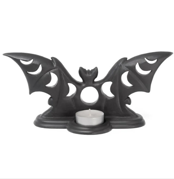 Lunaeca Black Vampire Bat Tea Light Candle Holder Candles - Gothic & Alternative Gift - Haunted