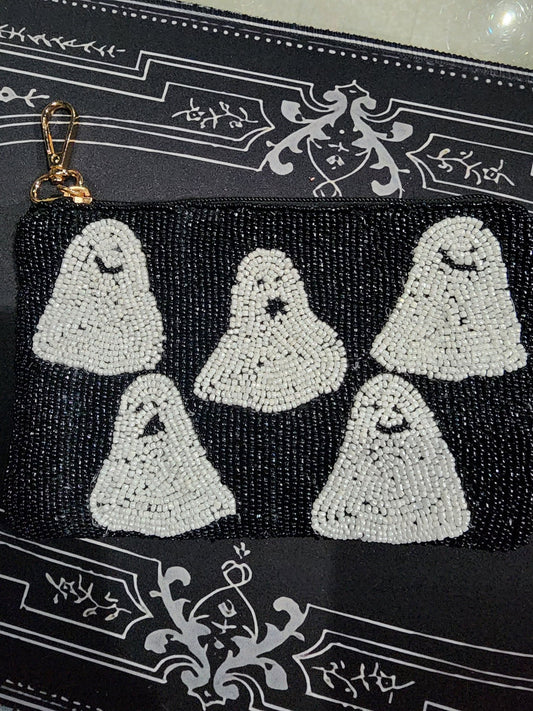 Luxury Beaded Ghost Purse Bag Crossbody Clutch Halloween Purses and Bags - Gothic & Alternative Gift - Haunted