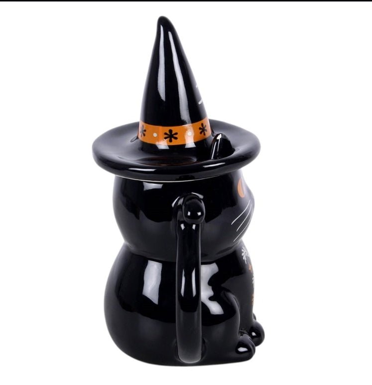 Magic Black Cat Shaped Lidded Mug Drinkware - Gothic & Alternative Gift - Haunted