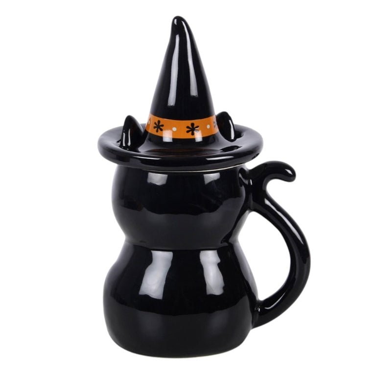 Magic Black Cat Shaped Lidded Mug Drinkware - Gothic & Alternative Gift - Haunted