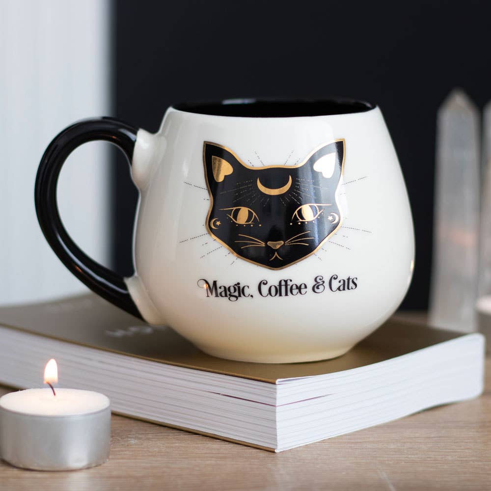 Magic, Coffee & Cats Coffee Mug Drinkware - Gothic & Alternative Gift - Haunted