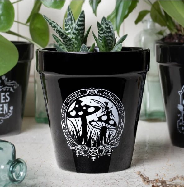 Magic Garden Mushroom and Fairy Garden Plant Pot Garden Decor - Gothic & Alternative Gift - Haunted