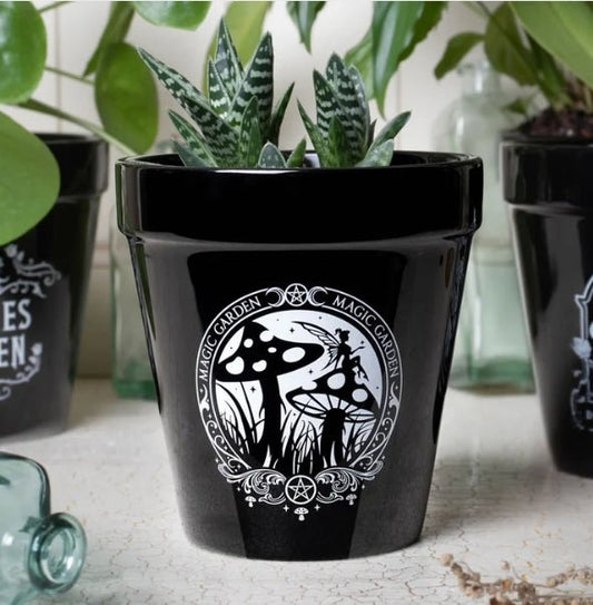Magic Garden Mushroom and Fairy Garden Plant Pot Garden Decor - Gothic & Alternative Gift - Haunted