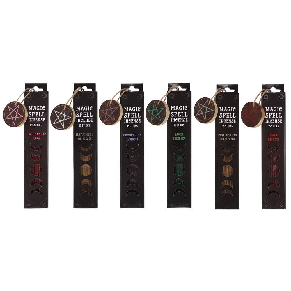 Magic Spell Incense Sticks with Pentagram Holder Insense - Gothic & Alternative Gift - Haunted