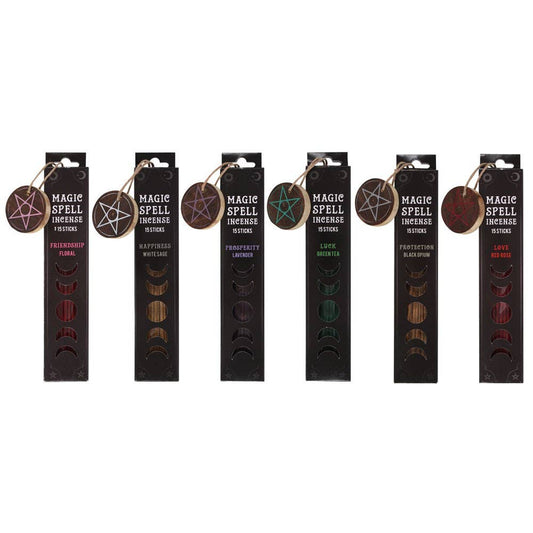 Magic Spell Incense Sticks with Pentagram Holder Insense - Gothic & Alternative Gift - Haunted