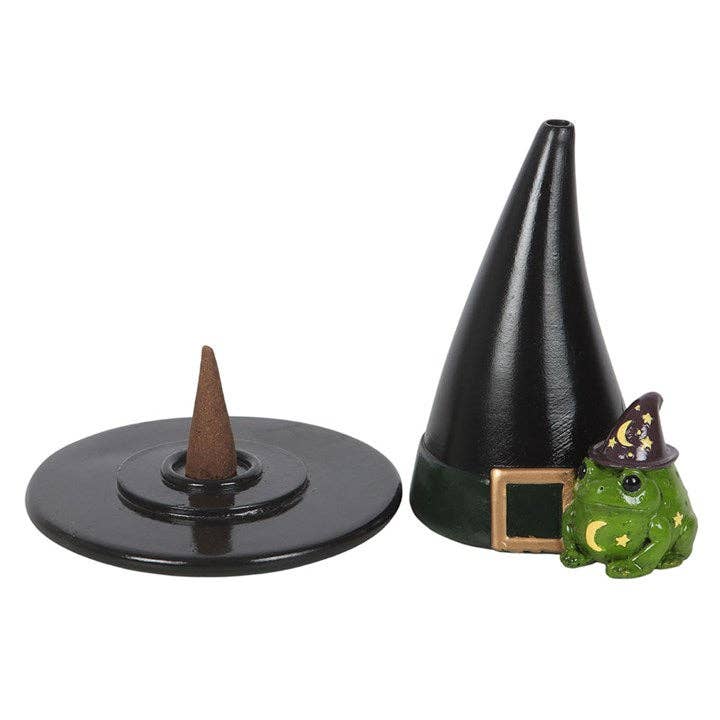 Magic Toad and Witch Hat Halloween Incense Cone Holder Incense - Gothic & Alternative Gift - Haunted