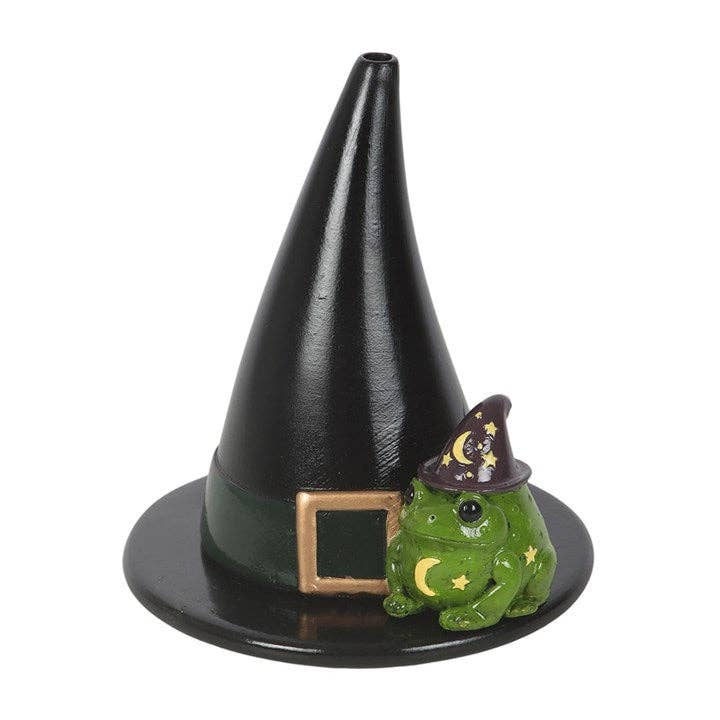 Magic Toad and Witch Hat Halloween Incense Cone Holder Incense - Gothic & Alternative Gift - Haunted