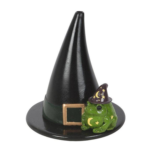 Magic Toad and Witch Hat Halloween Incense Cone Holder Incense - Gothic & Alternative Gift - Haunted
