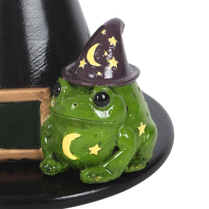 Magic Toad and Witch Hat Halloween Incense Cone Holder Incense - Gothic & Alternative Gift - Haunted