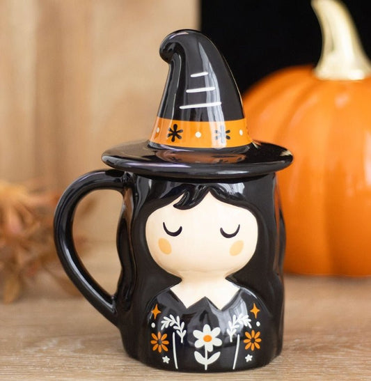 Magic Witch Shaped Lidded Mug Drinkware - Gothic & Alternative Gift - Haunted