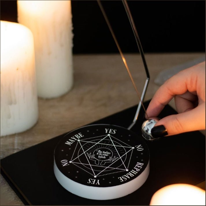 Magical Pendulum Decision Maker Black and Silver Magic Witch Spiritual Crystals - Gothic & Alternative Gift - Haunted