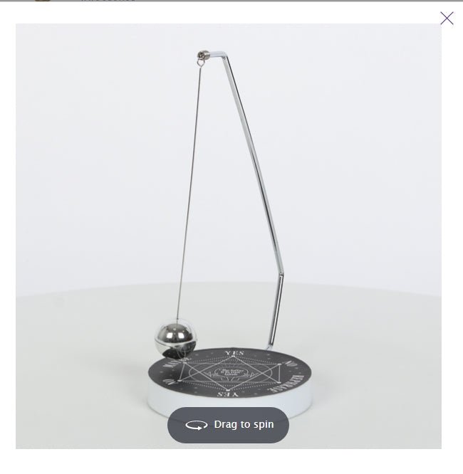 Magical Pendulum Decision Maker Black and Silver Magic Witch Spiritual Crystals - Gothic & Alternative Gift - Haunted