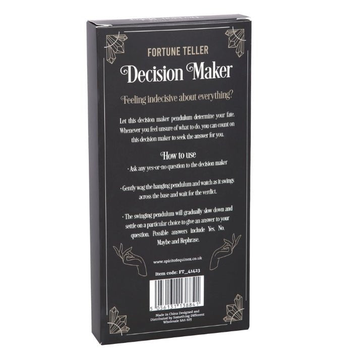 Magical Pendulum Decision Maker Black and Silver Magic Witch Spiritual Crystals - Gothic & Alternative Gift - Haunted