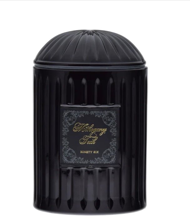 Mahogany Teak Large Glass Candle Fall Goth Candles - Gothic & Alternative Gift - Haunted
