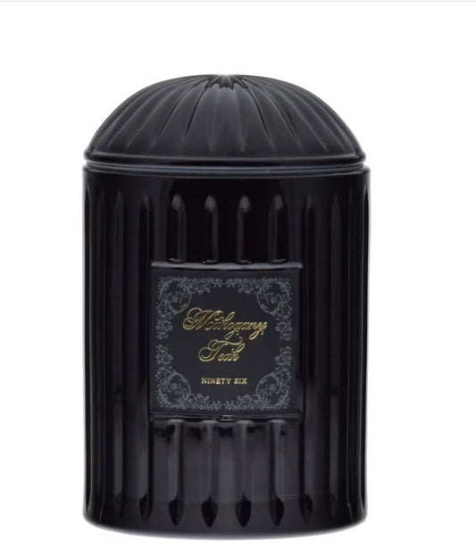 Mahogany Teak Large Glass Candle Fall Goth Candles - Gothic & Alternative Gift - Haunted