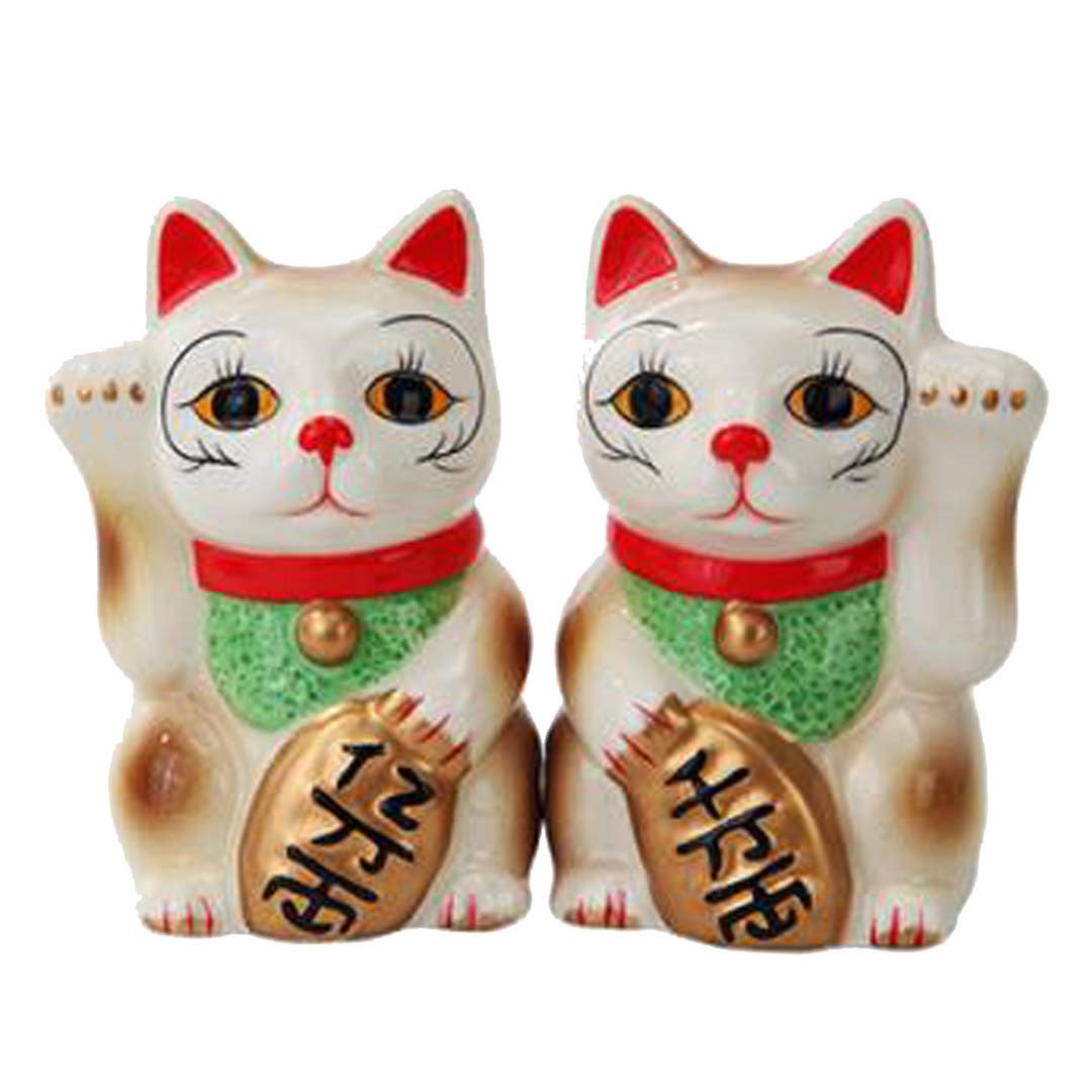 Maneki Neko Lucky Cat Salt and Pepper Shaker Set Kitchenware - Gothic & Alternative Gift - Haunted