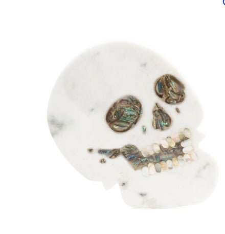 Marble Skull Serving Platter Handcrafted Home Decor - Gothic & Alternative Gift - Haunted
