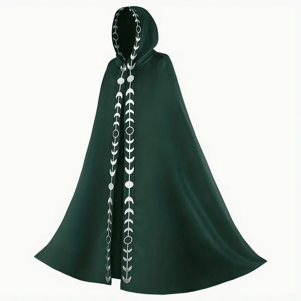Medieval Style Moon Phases Men's Hooded Cloak Costumes - Gothic & Alternative Gift - Haunted