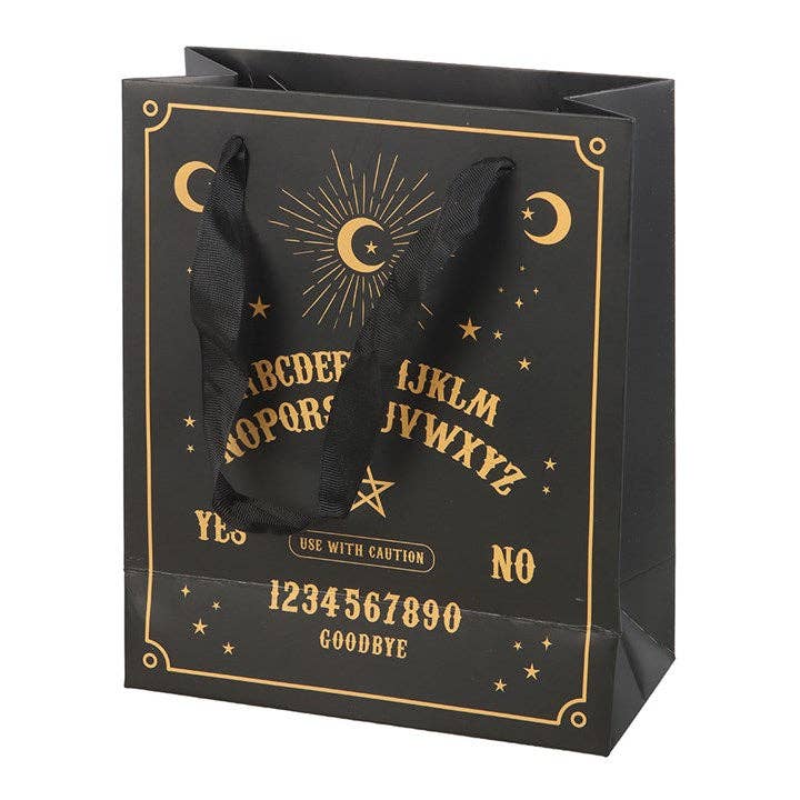 Medium Black Gothic Ouija Talking Board Gift Bag Wrapping Paper - Gothic & Alternative Gift - Haunted