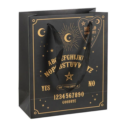 Medium Black Gothic Ouija Talking Board Gift Bag Wrapping Paper - Gothic & Alternative Gift - Haunted