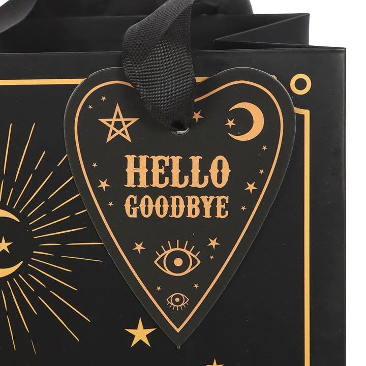 Medium Black Gothic Ouija Talking Board Gift Bag Wrapping Paper - Gothic & Alternative Gift - Haunted