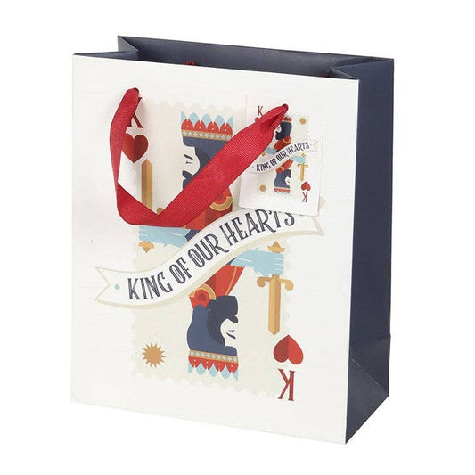 Medium King of Our Hearts Playing Card Father's Day Gift Bag Wrapping Paper - Gothic & Alternative Gift - Haunted