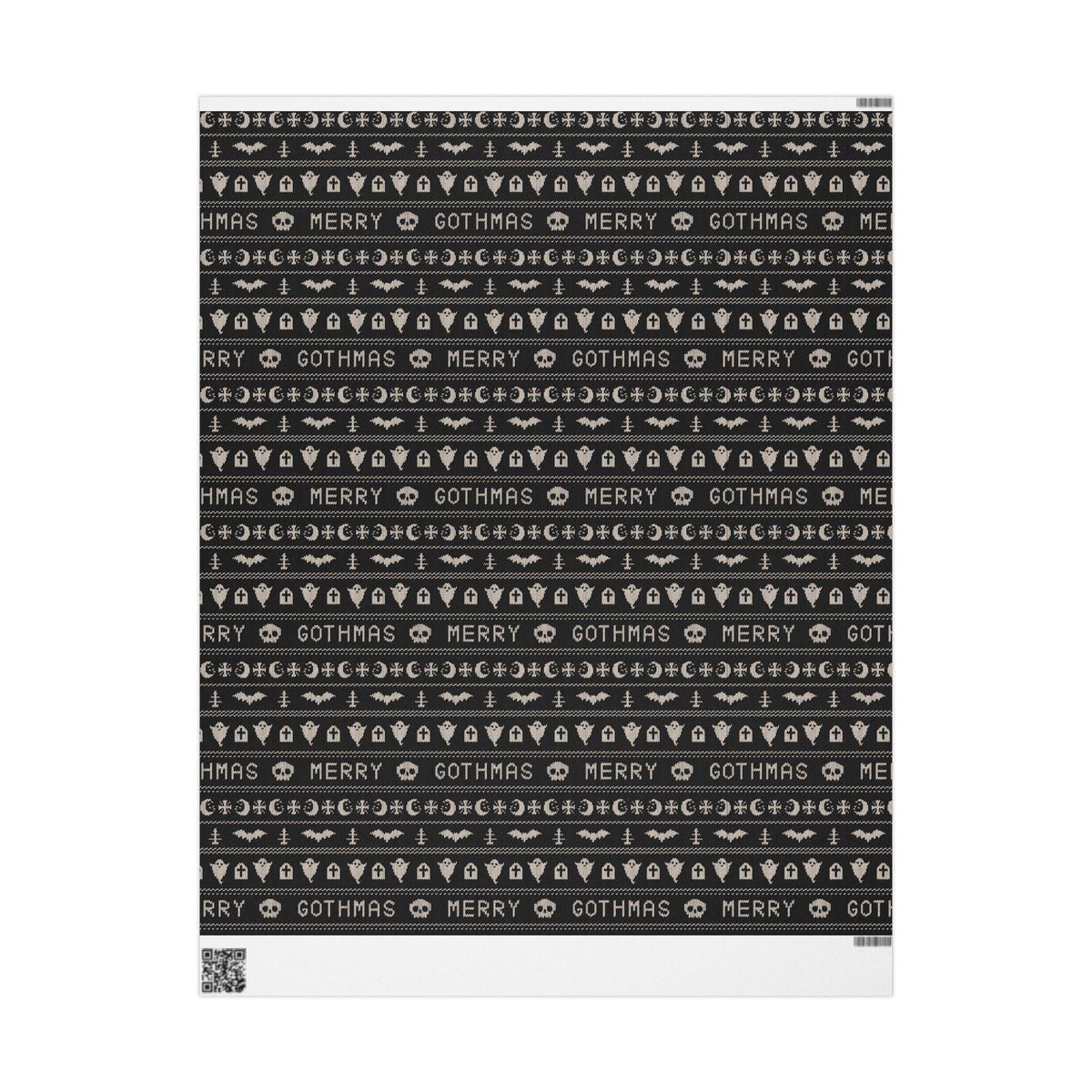 Merry Gothmas Black Spooky Gift Wrapping Paper Roll Wrapping Paper - Gothic & Alternative Gift - Haunted