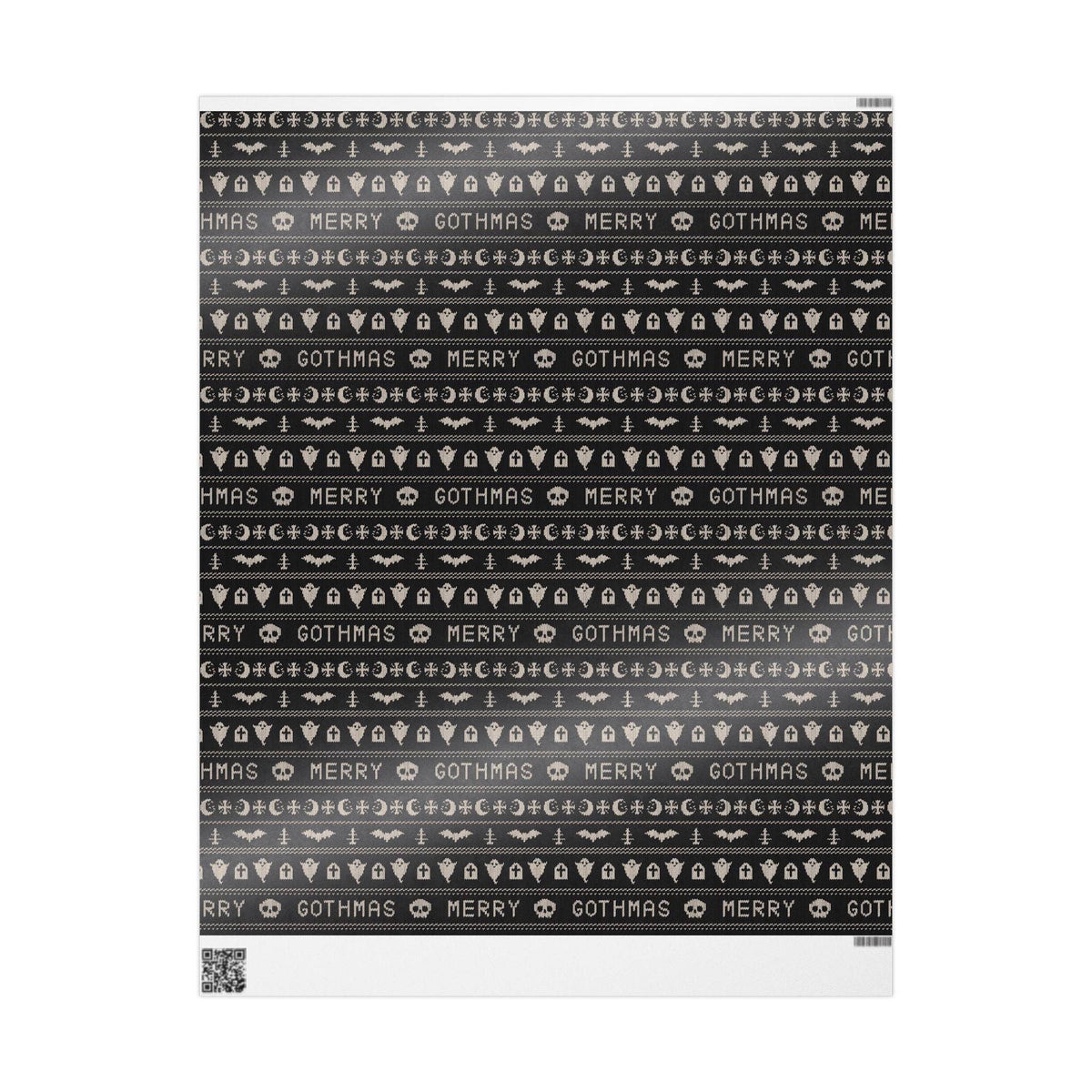 Merry Gothmas Black Spooky Gift Wrapping Paper Roll Wrapping Paper - Gothic & Alternative Gift - Haunted
