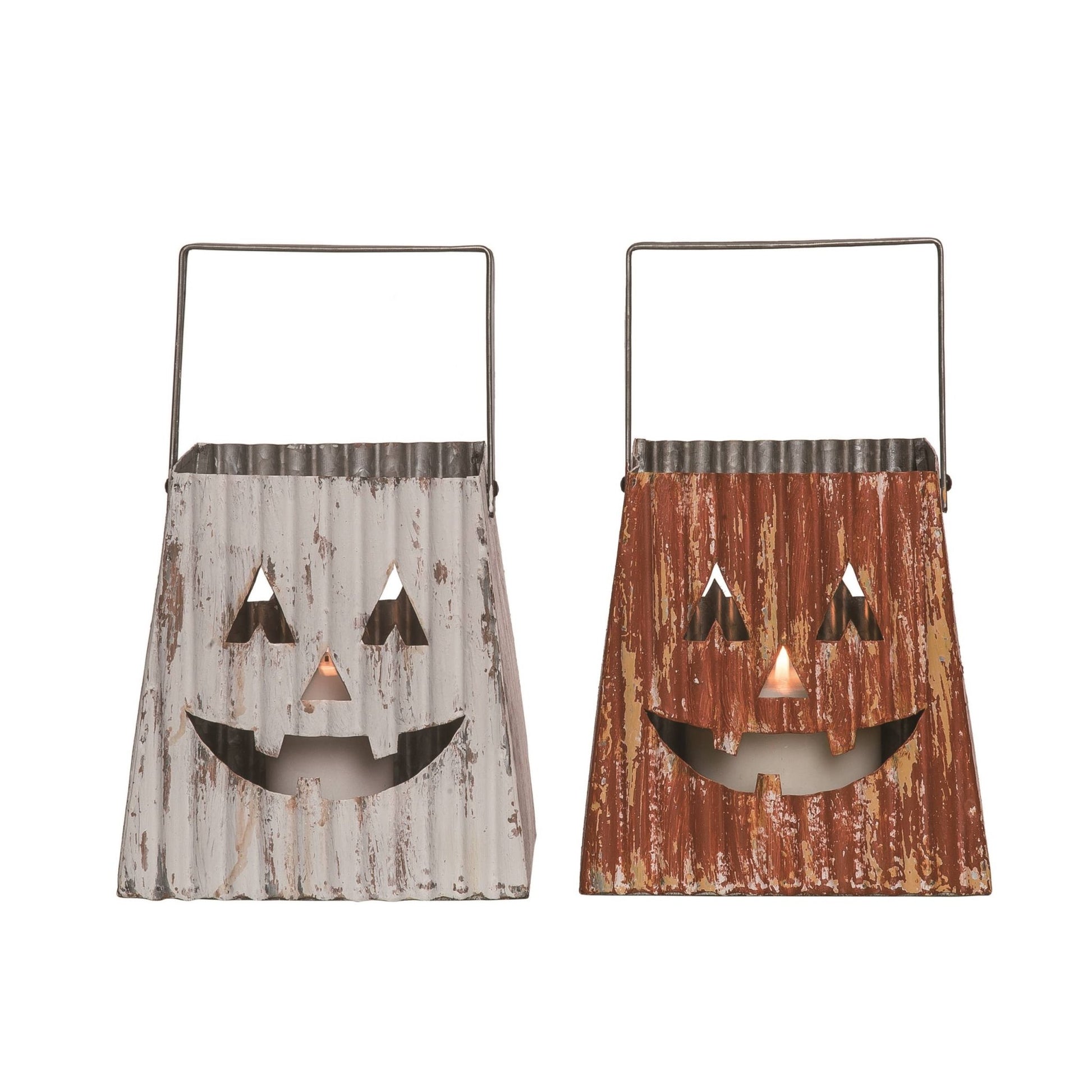 Metal Corrugated Jack-O-Lantern Candle Holder Candles - Gothic & Alternative Gift - Haunted