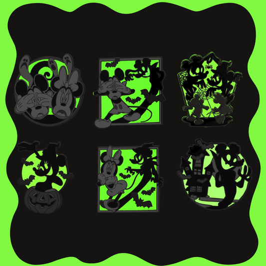Mickey & Minnie Black & White Halloween Mystery Enamel Pin - Each Accessories - Gothic & Alternative Gift - Haunted