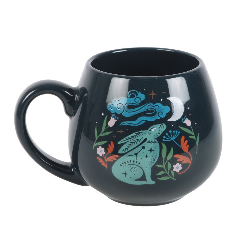 Midnight Hare Rounded Mug Drinkware - Gothic & Alternative Gift - Haunted