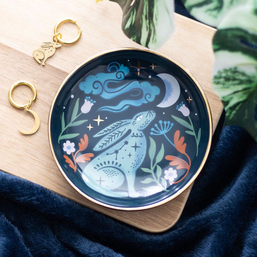 Midnight Hare Trinket Dish Home Decor - Gothic & Alternative Gift - Haunted