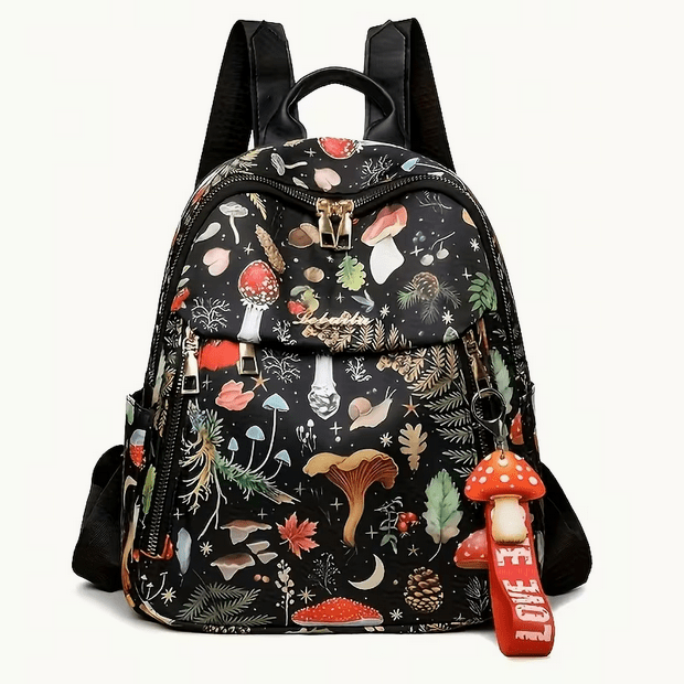 Midnight Mushroom with Purse Charm Back Pack Purse Bag Crossbody Purses and Bags - Gothic & Alternative Gift - Haunted