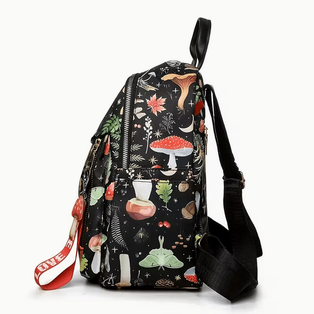 Midnight Mushroom with Purse Charm Back Pack Purse Bag Crossbody Purses and Bags - Gothic & Alternative Gift - Haunted