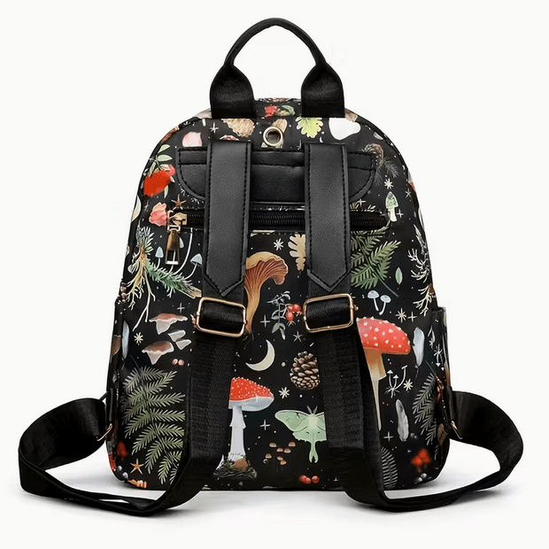 Midnight Mushroom with Purse Charm Back Pack Purse Bag Crossbody Purses and Bags - Gothic & Alternative Gift - Haunted