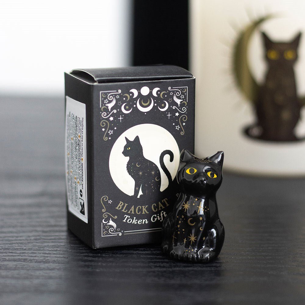 Mini Magick Black Cat Figurine Token Gifts Crystals - Gothic & Alternative Gift - Haunted
