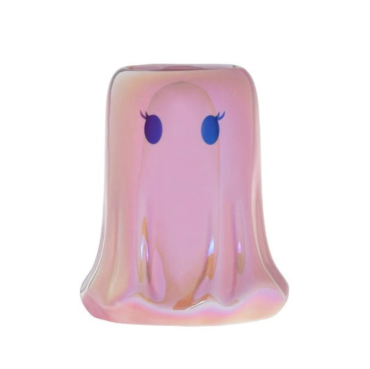 Mini Pink Iridescent Ghost Candle Pink Apple Ceramic Candles - Gothic & Alternative Gift - Haunted