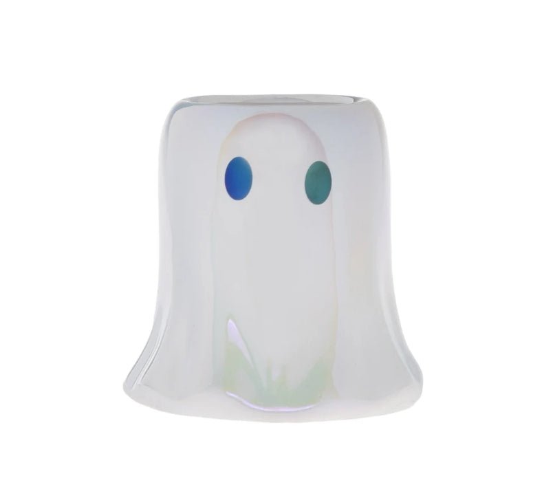 Mini White Iridescent Ghost Candle Pumpkin Spice Ceramic Candles - Gothic & Alternative Gift - Haunted