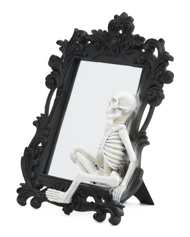 Gothic Mirror with Skeleton Halloween Home Decor